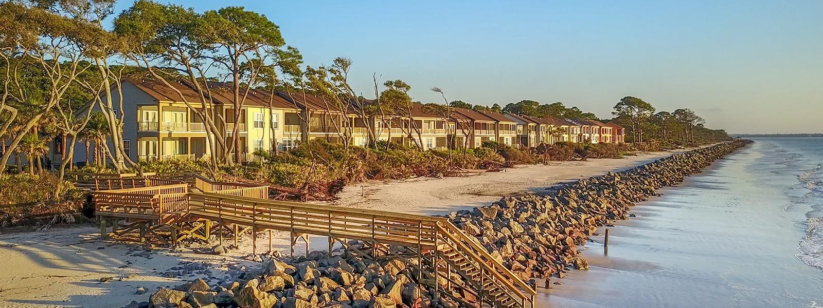 Cottages located on the beach at Jekyll Island